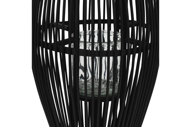 Hengelanterne for stearinlys bambus svart 60 cm - Svart - Dekorasjon & innredningsdetaljer - Utelykt - Lysestaker og lykter