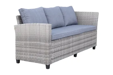 James Light Stor L-formet Vendbar Loungegruppe for Utendørs i Kunstrotting med Oppbevaring og Grå Puter - Grå - Hagemøbler & utemiljø - Loungemøbler - Loungegrupper