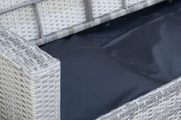 James Light Stor L-formet Vendbar Loungegruppe for Utendørs i Kunstrotting med Oppbevaring og Grå Puter - Grå - Hagemøbler & utemiljø - Loungemøbler - Loungegrupper