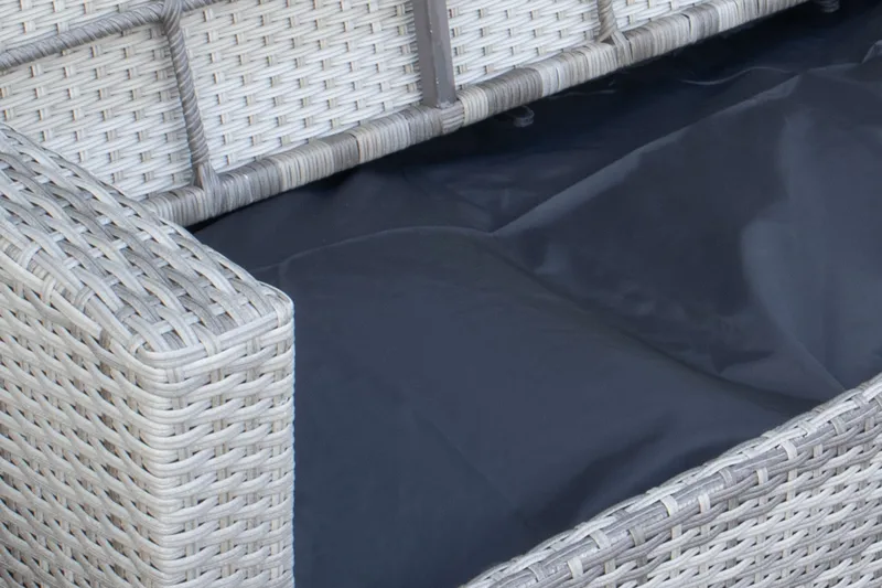 James Light Stor L-formet Vendbar Loungegruppe for Utendørs i Kunstrotting med Oppbevaring og Grå Puter - Grå - Hagemøbler & utemiljø - Loungemøbler - Loungegrupper