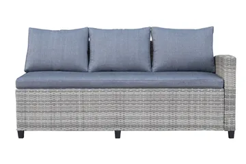 James Light Stor L-formet Vendbar Loungegruppe for Utendørs i Kunstrotting med Oppbevaring og Grå Puter - Grå - Hagemøbler & utemiljø - Loungemøbler - Loungegrupper