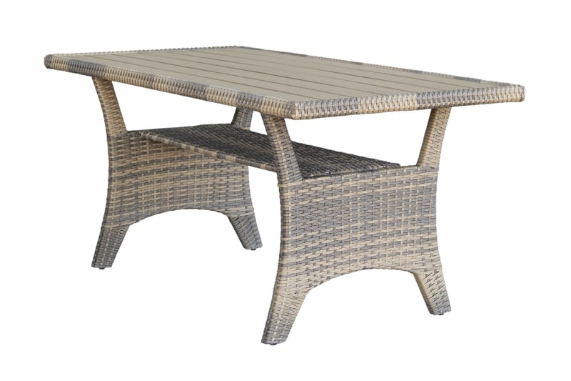 James Light Stor L-formet Vendbar Loungegruppe for Utendørs i Kunstrotting med Oppbevaring og Hvite Puter - Natur - Hagemøbler & utemiljø - Loungemøbler - Loungegrupper