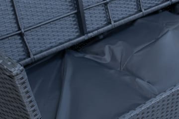 James Light Stor L-formet Vendbar Loungegruppe for Utendørs i Kunstrotting med Oppbevaring og Hvite Puter - Svart - Hagemøbler & utemiljø - Loungemøbler - Loungegrupper