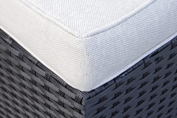 James Light Stor L-formet Vendbar Loungegruppe for Utendørs i Kunstrotting med Oppbevaring og Hvite Puter - Svart - Hagemøbler & utemiljø - Loungemøbler - Loungegrupper