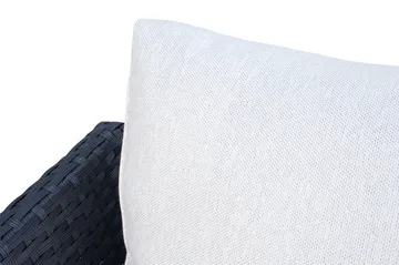 James Light Stor L-formet Vendbar Loungegruppe for Utendørs i Kunstrotting med Oppbevaring og Hvite Puter - Svart - Hagemøbler & utemiljø - Loungemøbler - Loungegrupper