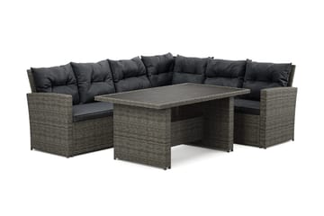 James loungegruppe utendørs – 5-seters sofagruppe i kunstrotting - Grå - Hagemøbler & utemiljø - Loungemøbler - Loungegrupper