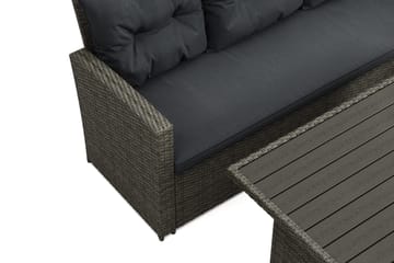 James loungegruppe utendørs – 5-seters sofagruppe i kunstrotting - Grå - Hagemøbler & utemiljø - Loungemøbler - Loungegrupper