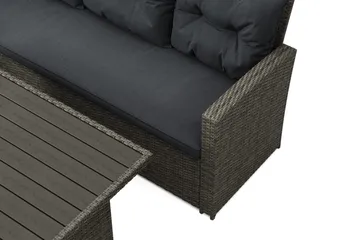 James loungegruppe utendørs venstre – 5-seters sofagruppe i kunstrotting - Grå - Hagemøbler & utemiljø - Loungemøbler - Loungegrupper