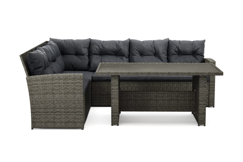 James loungegruppe utendørs venstre – 5-seters sofagruppe i kunstrotting, Grå