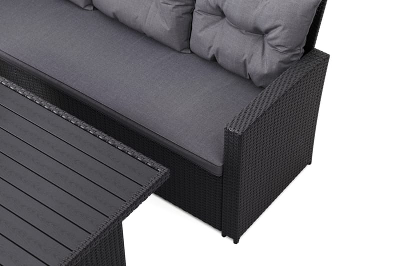 James loungegruppe utendørs venstre – 5-seters sofagruppe i kunstrotting - Svart - Hagemøbler & utemiljø - Loungemøbler - Loungegrupper