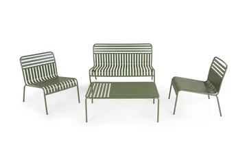 Jarva liten 4-seters sofagruppe utendørs i metall - Oliv - Hagemøbler & utemiljø - Loungemøbler - Loungegrupper