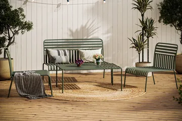 Jarva liten 4-seters sofagruppe utendørs i metall - Oliv - Hagemøbler & utemiljø - Loungemøbler - Loungegrupper