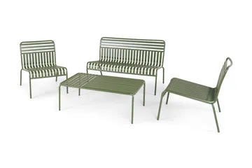 Jarva liten 4-seters sofagruppe utendørs i metall - Oliv - Hagemøbler & utemiljø - Loungemøbler - Loungegrupper