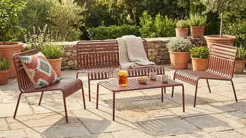 Jarva liten 4-seters sofagruppe utendørs i metall - Rød - Hagemøbler & utemiljø - Loungemøbler - Loungegrupper