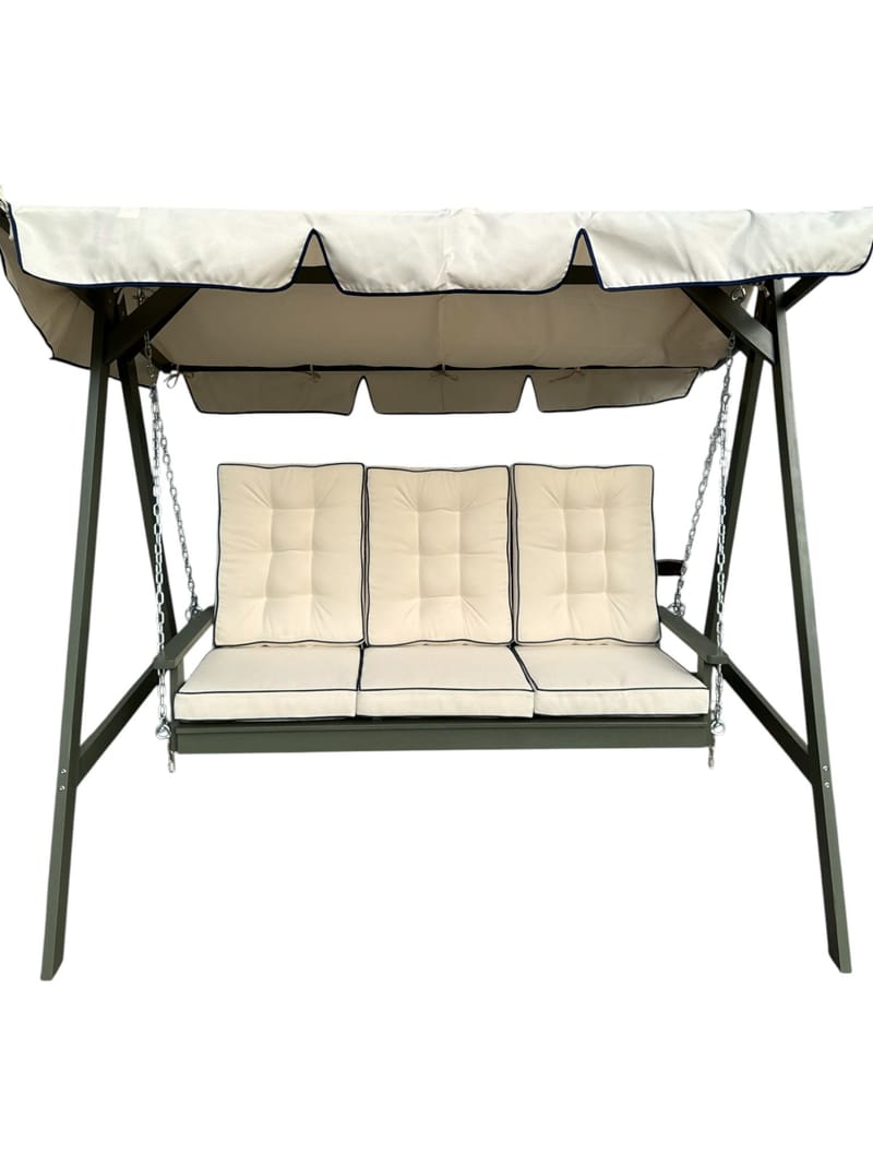 Landet Hammock Gyngesofa med tak i akasie tre inkludert puter 195x125x159, Mørkegrønn