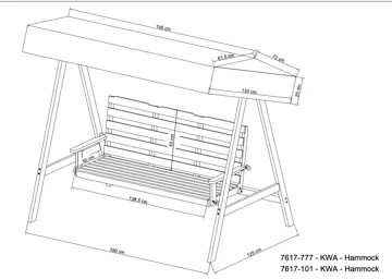 Landet hengekøye utendørs 195x125x159 inkl. tak - Mørkegrønn - Hagemøbler & utemiljø - Utesofa - Hammock