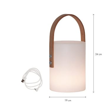 Lucie Lykt 19 cm - hvit med brunt håndtak - Hagemøbler & utemiljø - Hagedekorasjon & utemiljø - Hagefigurer & hagepynt - Utelykt