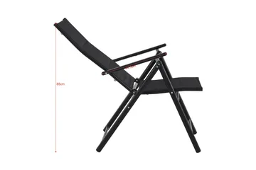 Maggie polstret regulerbar utestol - Svart - Hagemøbler & utemiljø - Stoler & Lenestoler - Posisjonsstoler