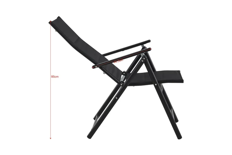 Maggie polstret regulerbar utestol - Svart - Hagemøbler & utemiljø - Stoler & Lenestoler - Posisjonsstoler