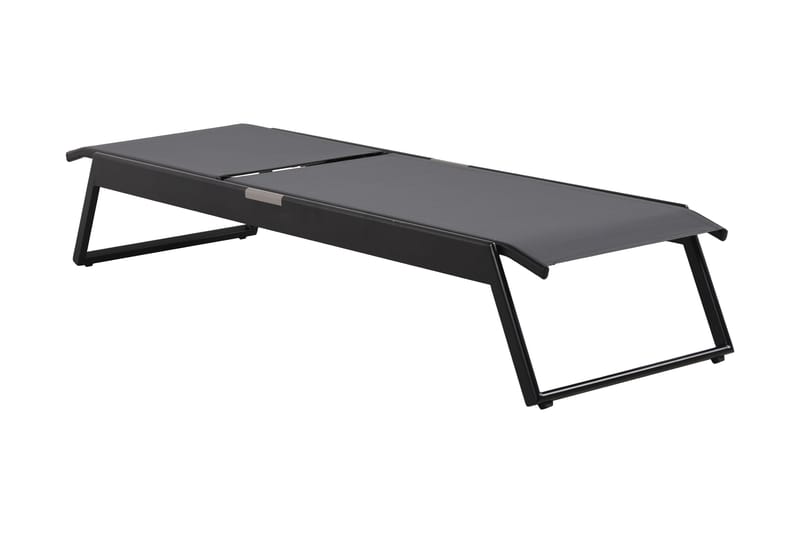 Monaco solseng med justerbar rygg i aluminium, grå tekstil - Svart - Hagemøbler & utemiljø - Stoler & Lenestoler - Solsenger & solvogner