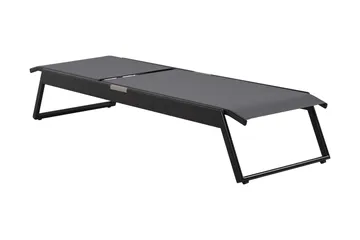 Monaco solseng med justerbar rygg i aluminium, grå tekstil - Svart - Hagemøbler & utemiljø - Stoler & Lenestoler - Solsenger & solvogner