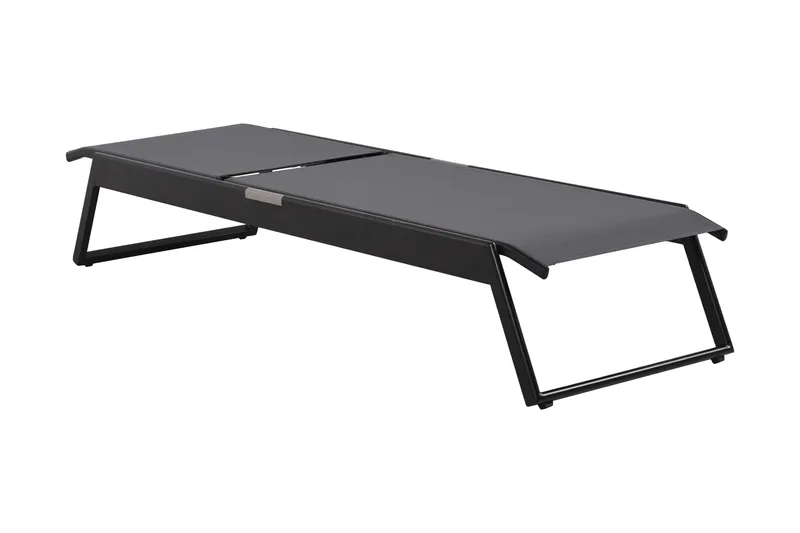 Monaco solseng med justerbar rygg i aluminium, grå tekstil - Svart - Hagemøbler & utemiljø - Stoler & Lenestoler - Solsenger & solvogner