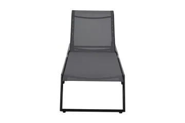 Monaco solseng med justerbar rygg i aluminium, grå tekstil - Svart - Hagemøbler & utemiljø - Stoler & Lenestoler - Solsenger & solvogner