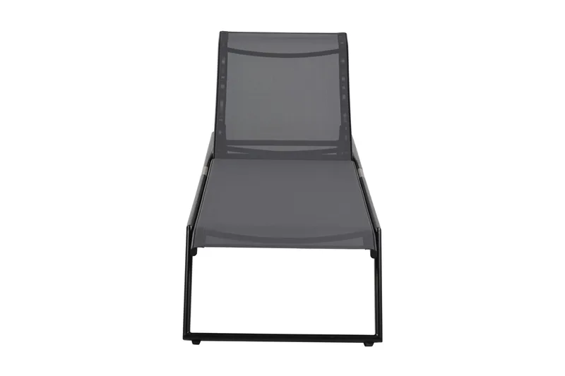 Monaco solseng med justerbar rygg i aluminium, grå tekstil - Svart - Hagemøbler & utemiljø - Stoler & Lenestoler - Solsenger & solvogner