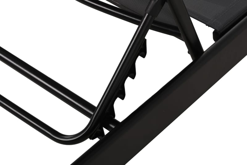 Monaco solseng med justerbar rygg i aluminium, grå tekstil - Svart - Hagemøbler & utemiljø - Stoler & Lenestoler - Solsenger & solvogner