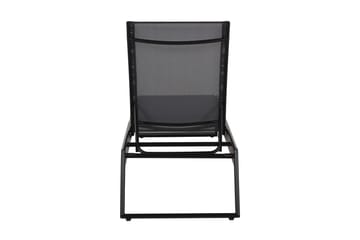 Monaco solseng med justerbar rygg i aluminium, grå tekstil - Svart - Hagemøbler & utemiljø - Stoler & Lenestoler - Solsenger & solvogner