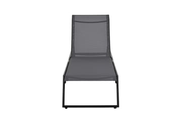 Monaco solseng med justerbar rygg i aluminium, grå tekstil - Svart - Hagemøbler & utemiljø - Stoler & Lenestoler - Solsenger & solvogner