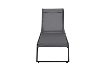 Monaco solseng med justerbar rygg i aluminium, grå tekstil - Svart - Hagemøbler & utemiljø - Stoler & Lenestoler - Solsenger & solvogner