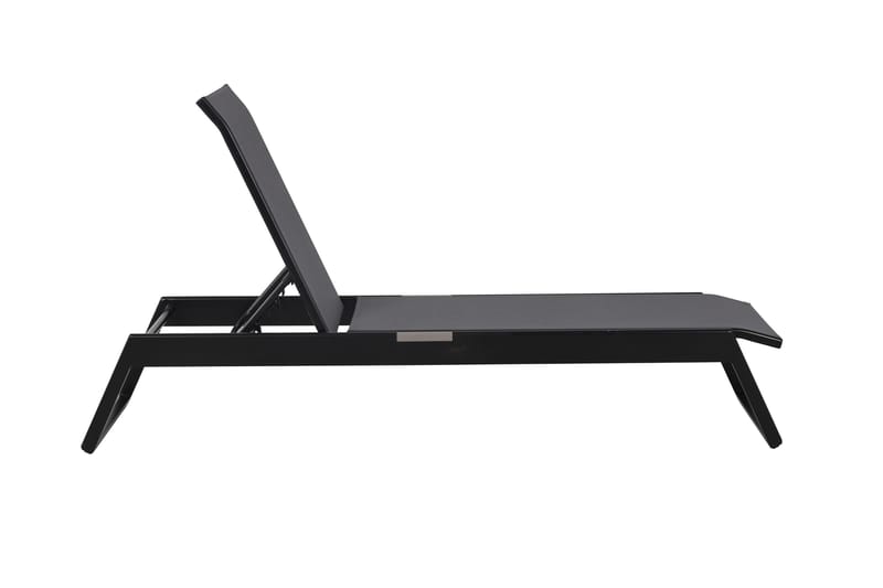 Monaco solseng med justerbar rygg i aluminium, grå tekstil - Svart - Hagemøbler & utemiljø - Stoler & Lenestoler - Solsenger & solvogner