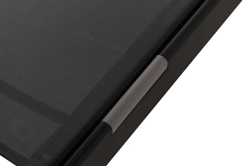 Monaco solseng med justerbar rygg i aluminium, grå tekstil - Svart - Hagemøbler & utemiljø - Stoler & Lenestoler - Solsenger & solvogner