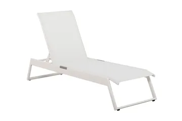Monaco solseng med justerbar rygg i aluminium, hvit tekstil - Hvit - Hagemøbler & utemiljø - Stoler & Lenestoler - Solsenger & solvogner