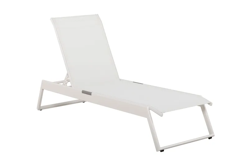 Monaco solseng med justerbar rygg i aluminium, hvit tekstil - Hvit - Hagemøbler & utemiljø - Stoler & Lenestoler - Solsenger & solvogner