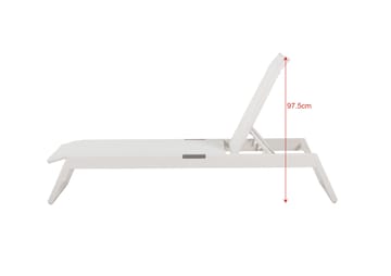 Monaco solseng med justerbar rygg i aluminium, hvit tekstil - Hvit - Hagemøbler & utemiljø - Stoler & Lenestoler - Solsenger & solvogner