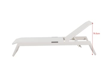 Monaco solseng med justerbar rygg i aluminium, hvit tekstil - Hvit - Hagemøbler & utemiljø - Stoler & Lenestoler - Solsenger & solvogner