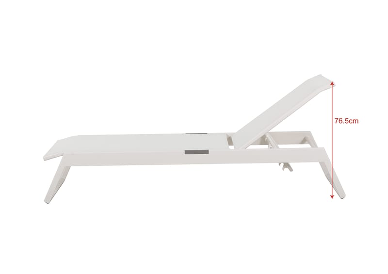 Monaco solseng med justerbar rygg i aluminium, hvit tekstil - Hvit - Hagemøbler & utemiljø - Stoler & Lenestoler - Solsenger & solvogner