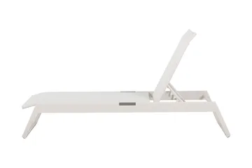 Monaco solseng med justerbar rygg i aluminium, hvit tekstil - Hvit - Hagemøbler & utemiljø - Stoler & Lenestoler - Solsenger & solvogner