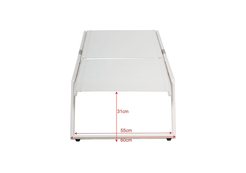 Monaco solseng med justerbar rygg i aluminium, hvit tekstil - Hvit - Hagemøbler & utemiljø - Stoler & Lenestoler - Solsenger & solvogner