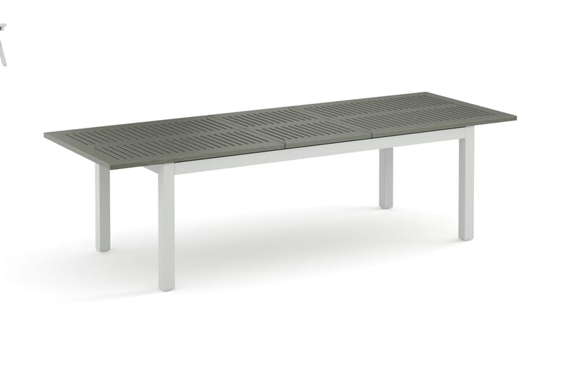 Monaco uttrekkbart utendørsbord 210/310x90 cm - Hvit/Grå - Hagemøbler & utemiljø - Hagebord - Spisebord ute