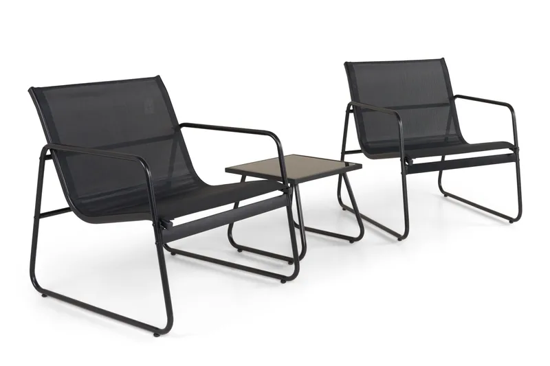 Pelanda caféssett utendørs - Svart - Hagemøbler & utemiljø - Loungemøbler - Loungegrupper