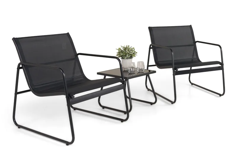 Pelanda caféssett utendørs - Svart - Hagemøbler & utemiljø - Loungemøbler - Loungegrupper