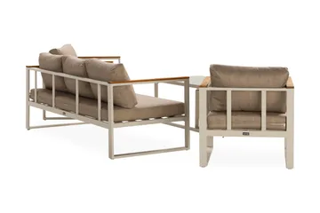Sofagruppe Aspvik 5-seter - Beige/Grå - Hagemøbler & utemiljø - Loungemøbler - Loungegrupper