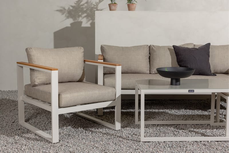 Sofagruppe Aspvik 5-seter - Beige/Grå - Hagemøbler & utemiljø - Loungemøbler - Loungegrupper