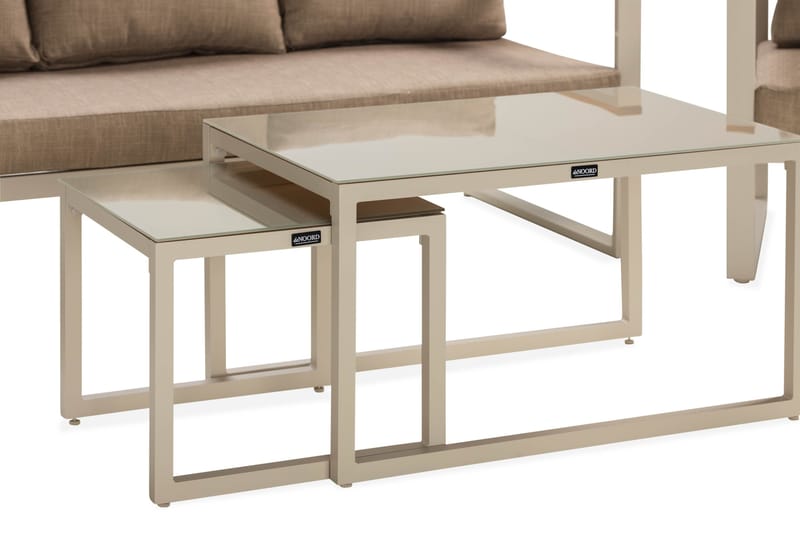 Sofagruppe Aspvik 5-seter - Beige/Grå - Hagemøbler & utemiljø - Loungemøbler - Loungegrupper