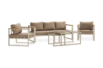 Sofagruppe Aspvik 5-seter - Beige/Grå - Hagemøbler & utemiljø - Loungemøbler - Loungegrupper