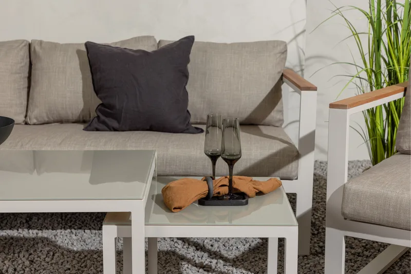 Sofagruppe Aspvik 5-seter - Beige/Grå - Hagemøbler & utemiljø - Loungemøbler - Loungegrupper