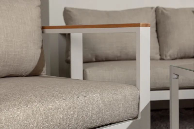 Sofagruppe Aspvik 5-seter - Beige/Grå - Hagemøbler & utemiljø - Loungemøbler - Loungegrupper